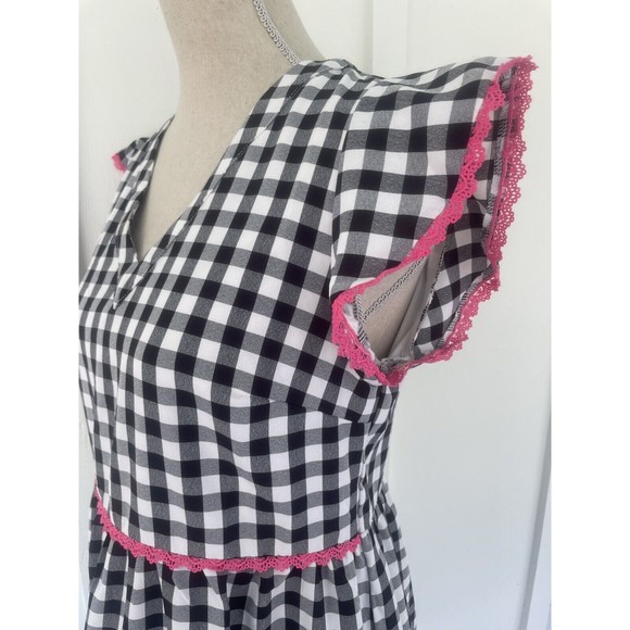 NWT Andree by Unit Black White Check Tiered Dress Small - Picture 4 of 14
